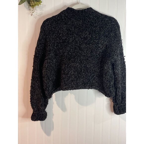 Urban Outfitters Black Textured Knit Cropped Sweater Pullover XS - Picture 3 of 7